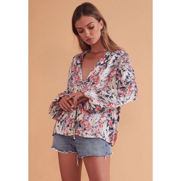 Tularosa Tops - TULAROSA Lena Top Garden Floral Blouse Size Small